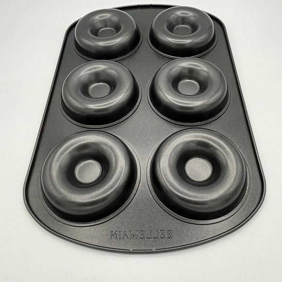 Bellemain 6 Cavity Donut Baking Pans 2-Pack 3” Diameter Homemade Doughnuts NWOT - Picture 5 of 7